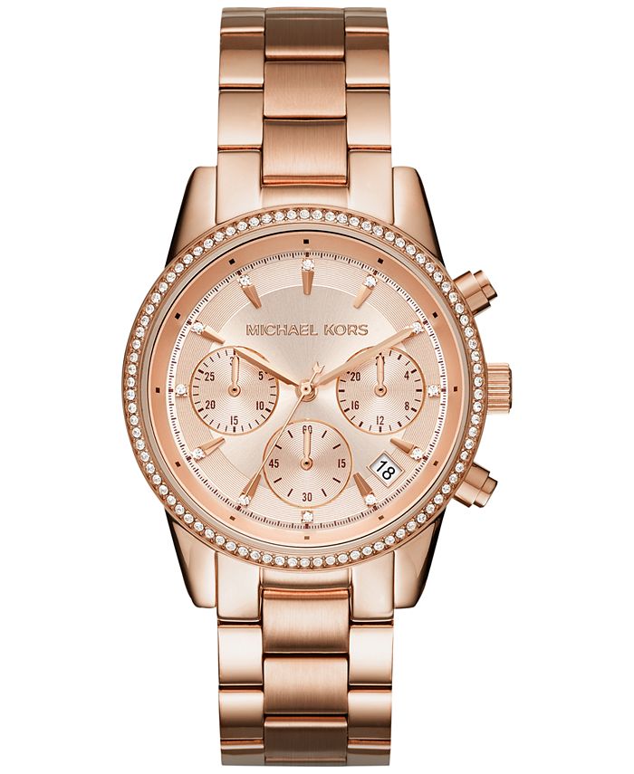 Michael Kors Women's Chronograph Ritz Stainless Steel Bracelet Watch 37mm  MK6428/MK6357/MK6356 & Reviews - All Watches - Jewelry & Watches - Macy's