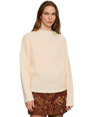 Women's Mock-Neck Ribbed Dolman Sweatshirt