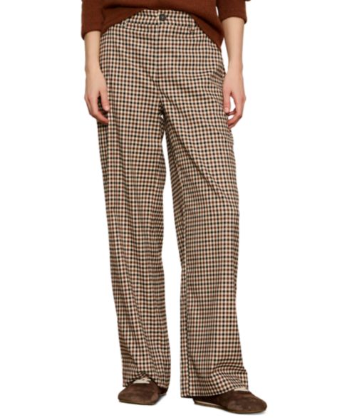 Женские брюки Sanctuary Eloise Mid-Rise Wide-Leg Trouser, цвет: Какао клетчатый