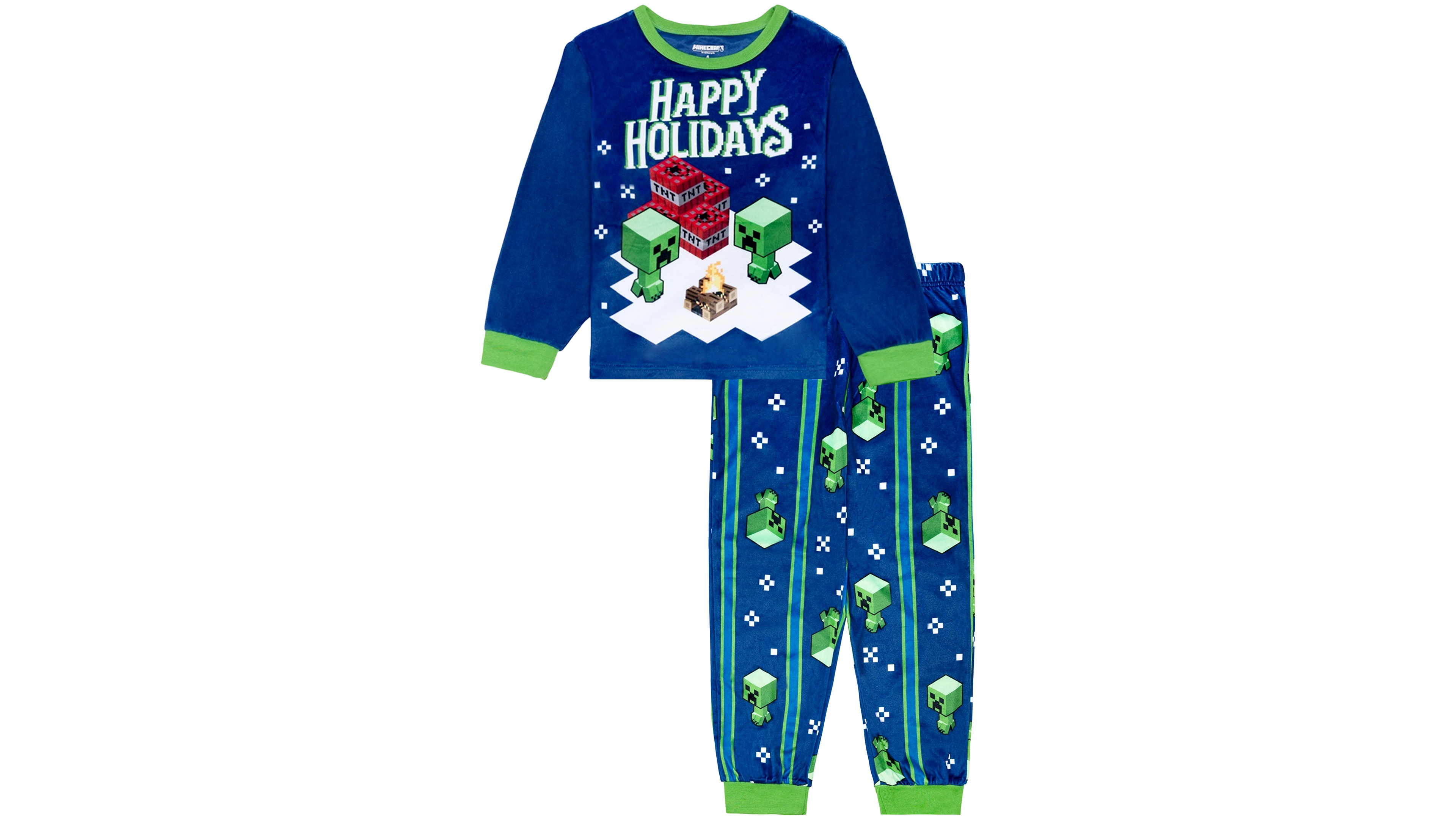 Ame Boys' 6-12 Minecraft Holiday Pajama, 2-Piece Set