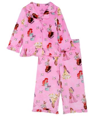 Toddler Girls' 2T-4T Princess Fun Ruffle Disney Princess Print Pajama, 2-Piece Set