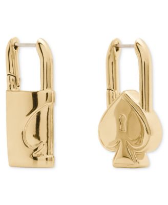 Gold-Tone Asymmetrical Spade Lock Earrings