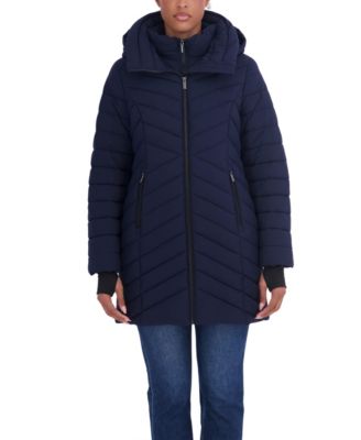 Women's Hooded Stretch Puffer with Bib