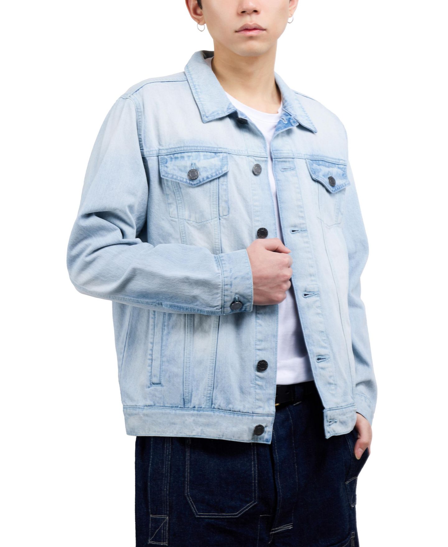 Мужская куртка X-Ray Trucker Denim, цвет: Выбеленный варёный — фото 4