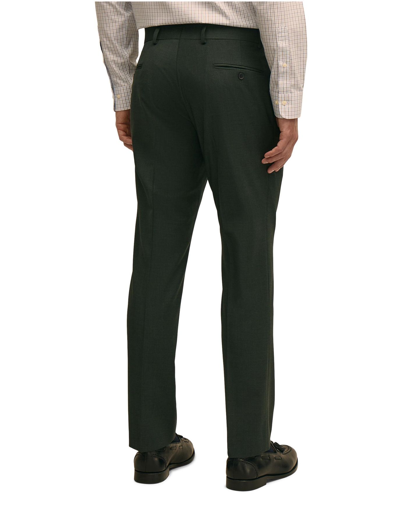 Мужские брюки Brooks Brothers Classic-Fit Wool Blend Suit Separates Pant, цвет: Зелёный — фото 3