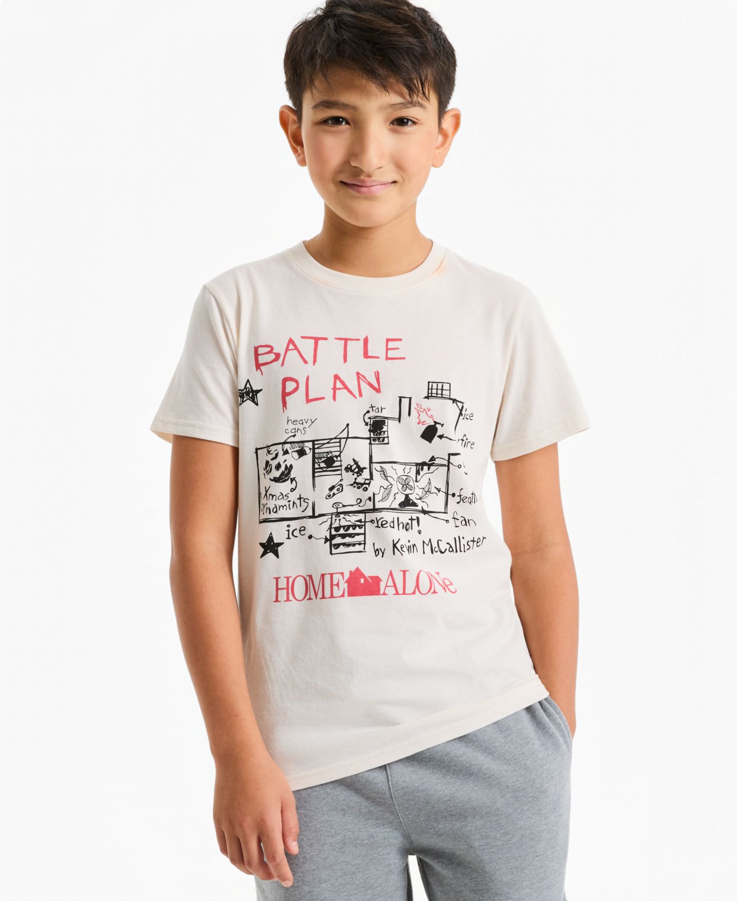 Футболка Epic Threads Short-Sleeve Battle Plan Home Alone для мальчиков, цвет: Snowfall — фото 1