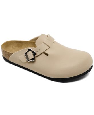 Little Kid's Boston Suede Leather Flower Buckle Clogs from Finish Line
