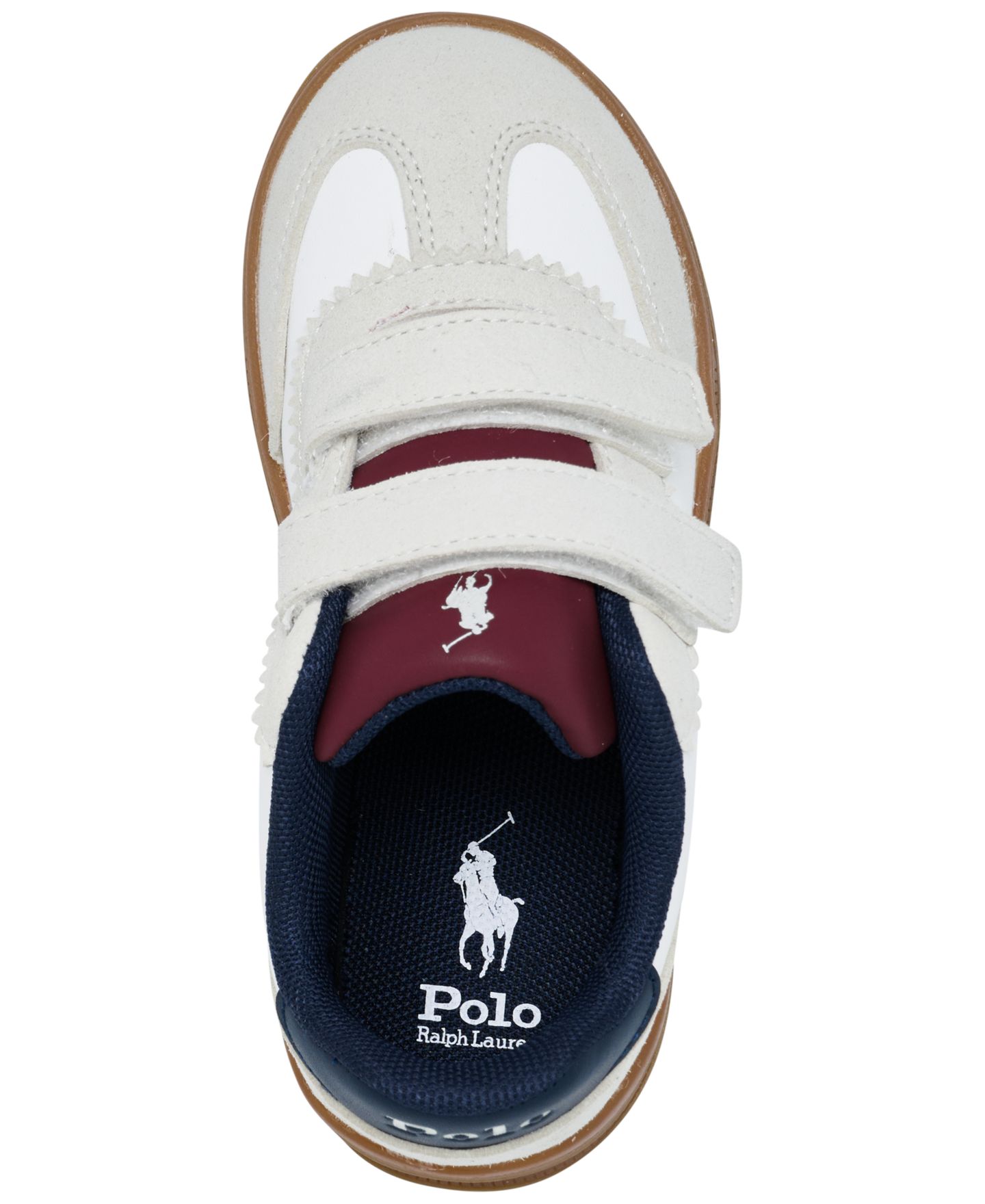 Детские кеды Polo Ralph Lauren Hollis EZ на резинках, Finish Line, цвет: Белый / Серебристый — фото 5