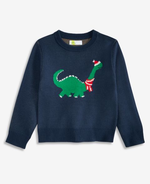 Свитер Epic Threads Holiday Dinosaur для мальчиков-малышей, цвет: Тёмно-синий