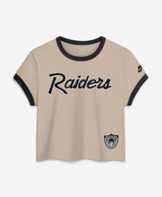 Women's Las Vegas Raiders Rewind Ringer Mod Cropped T-Shirt