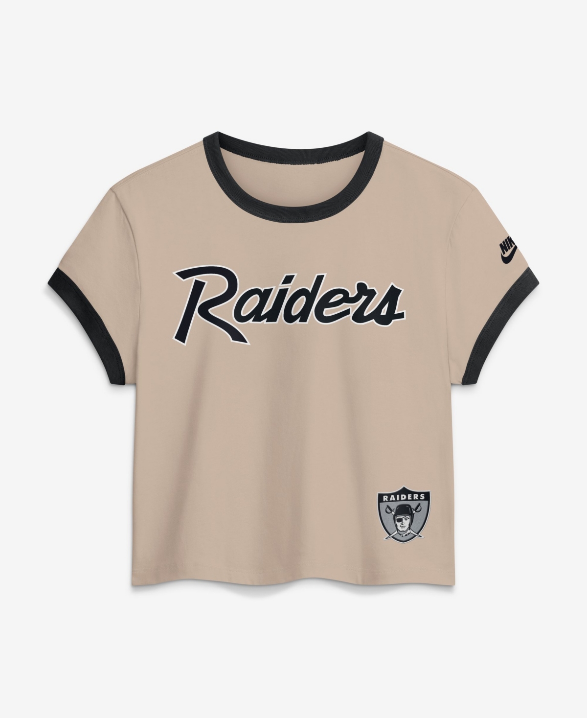 Nike Women's Las Vegas Raiders Rewind Ringer Mod Cropped T-Shirt