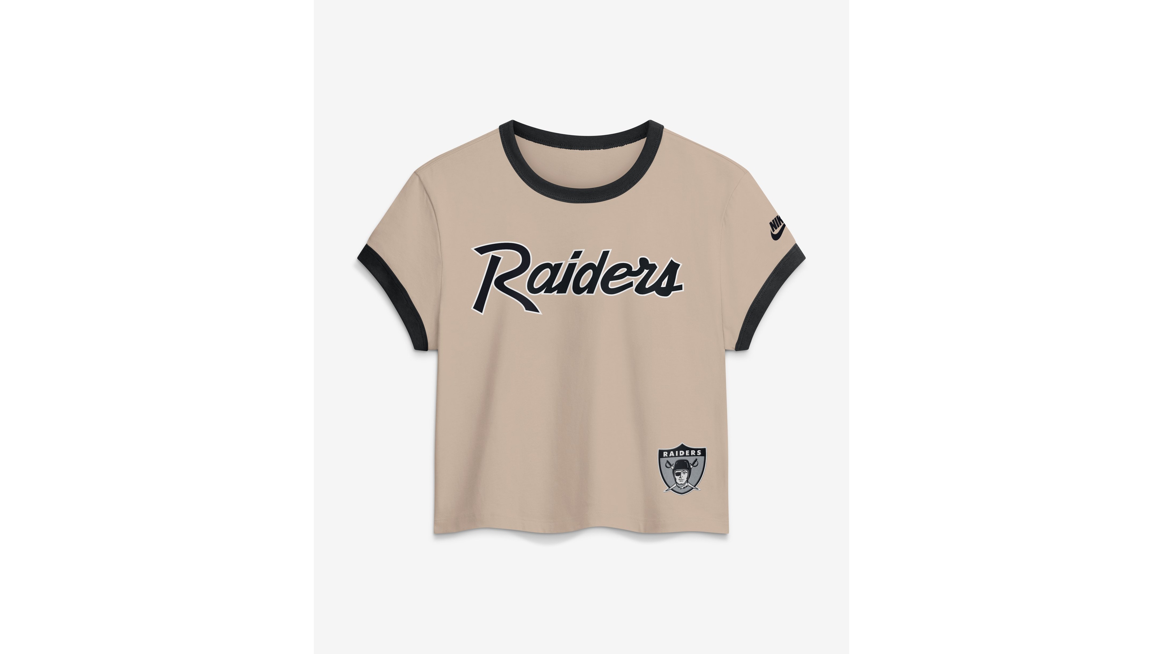 Nike Women's Las Vegas Raiders Rewind Ringer Mod Cropped T-Shirt