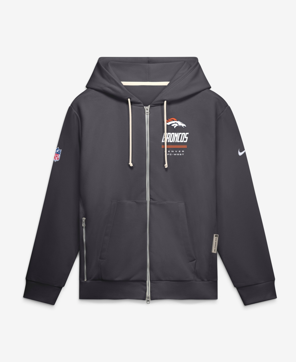 Nike Men's Denver Broncos Sideline Standard Issue Full-Zip Fleece Hoodie