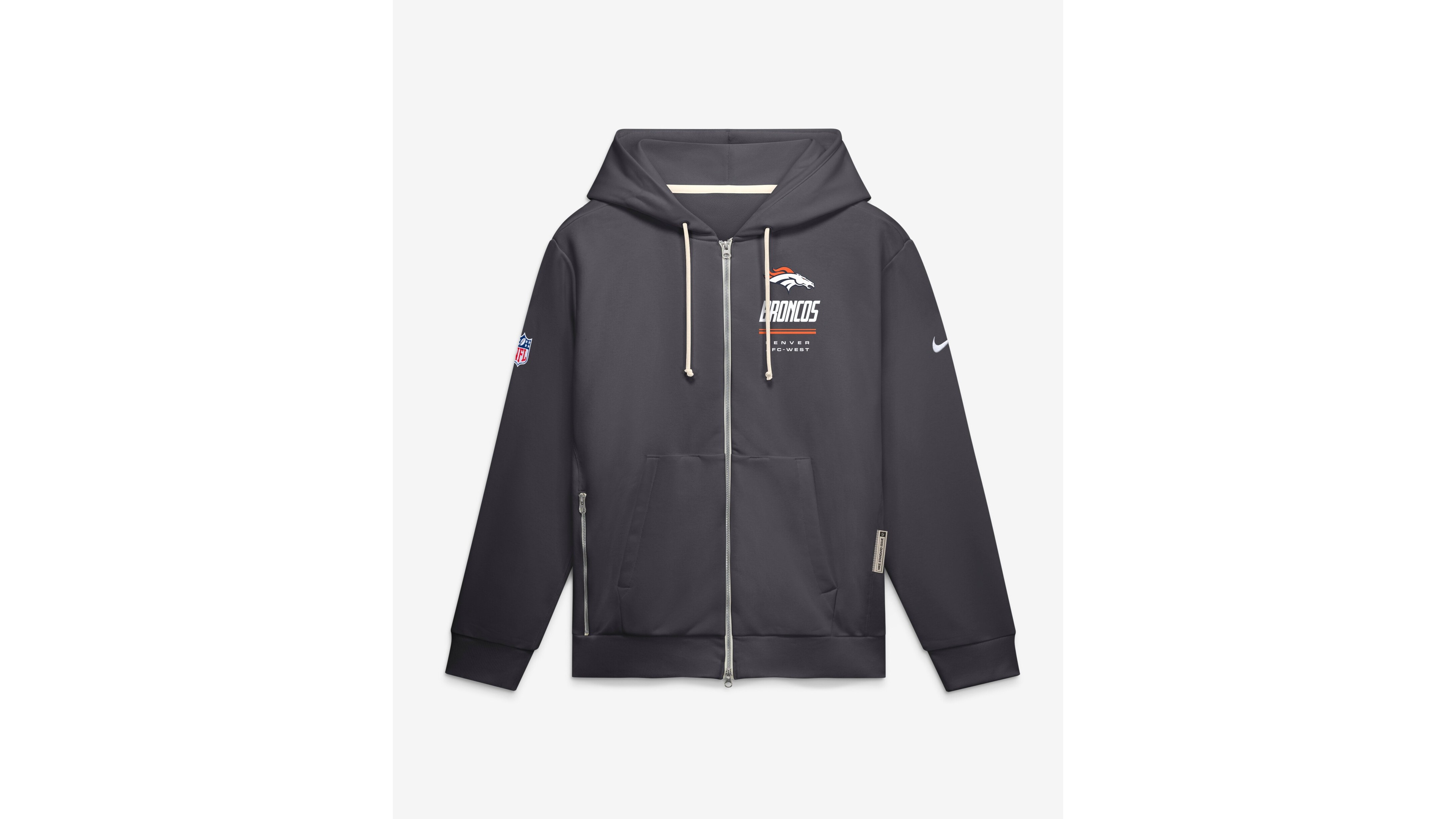 Nike Men's Denver Broncos Sideline Standard Issue Full-Zip Fleece Hoodie