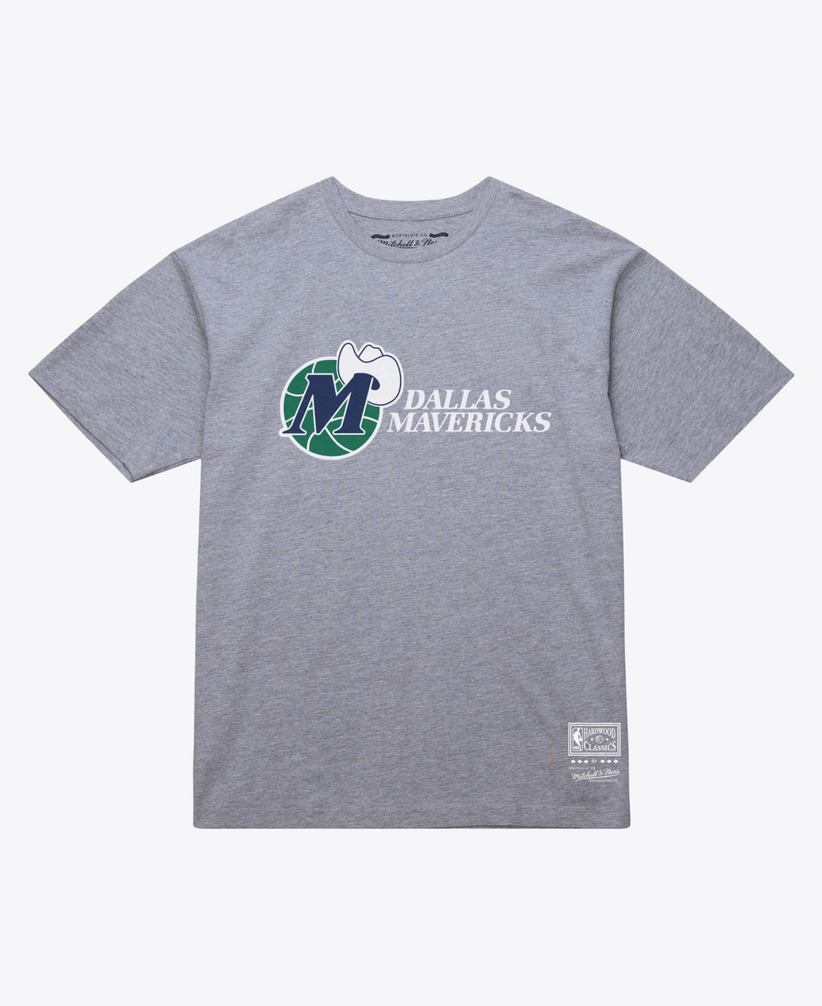 Mitchell & Ness Men's and Women's Dallas Mavericks Hardwood Classics Arch Screen-Print Graphics T-Shirt - Heather Gray