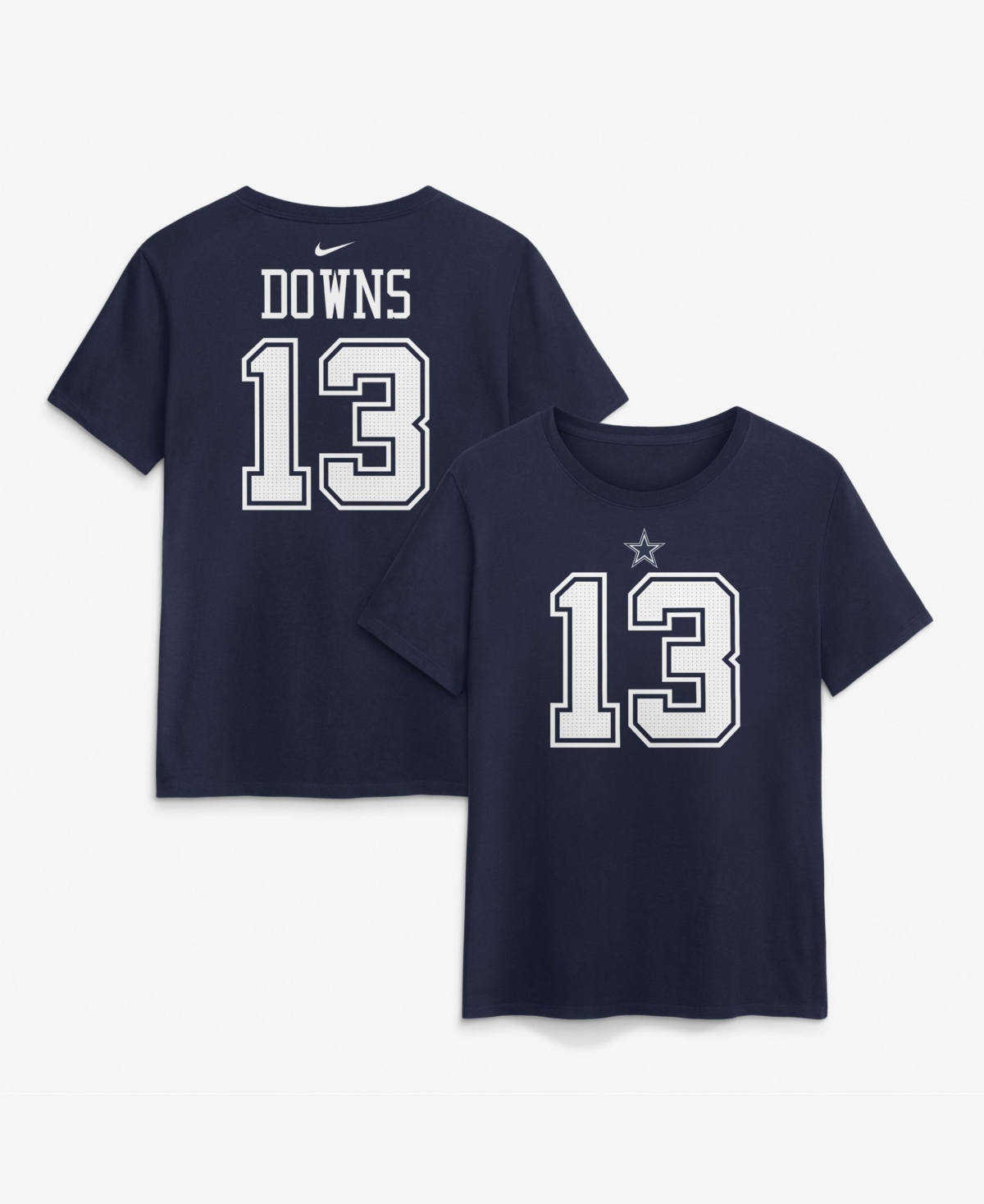Nike Women's Dallas Cowboys Caleb Downs Cotton Screen-Print T-Shirt - Navy