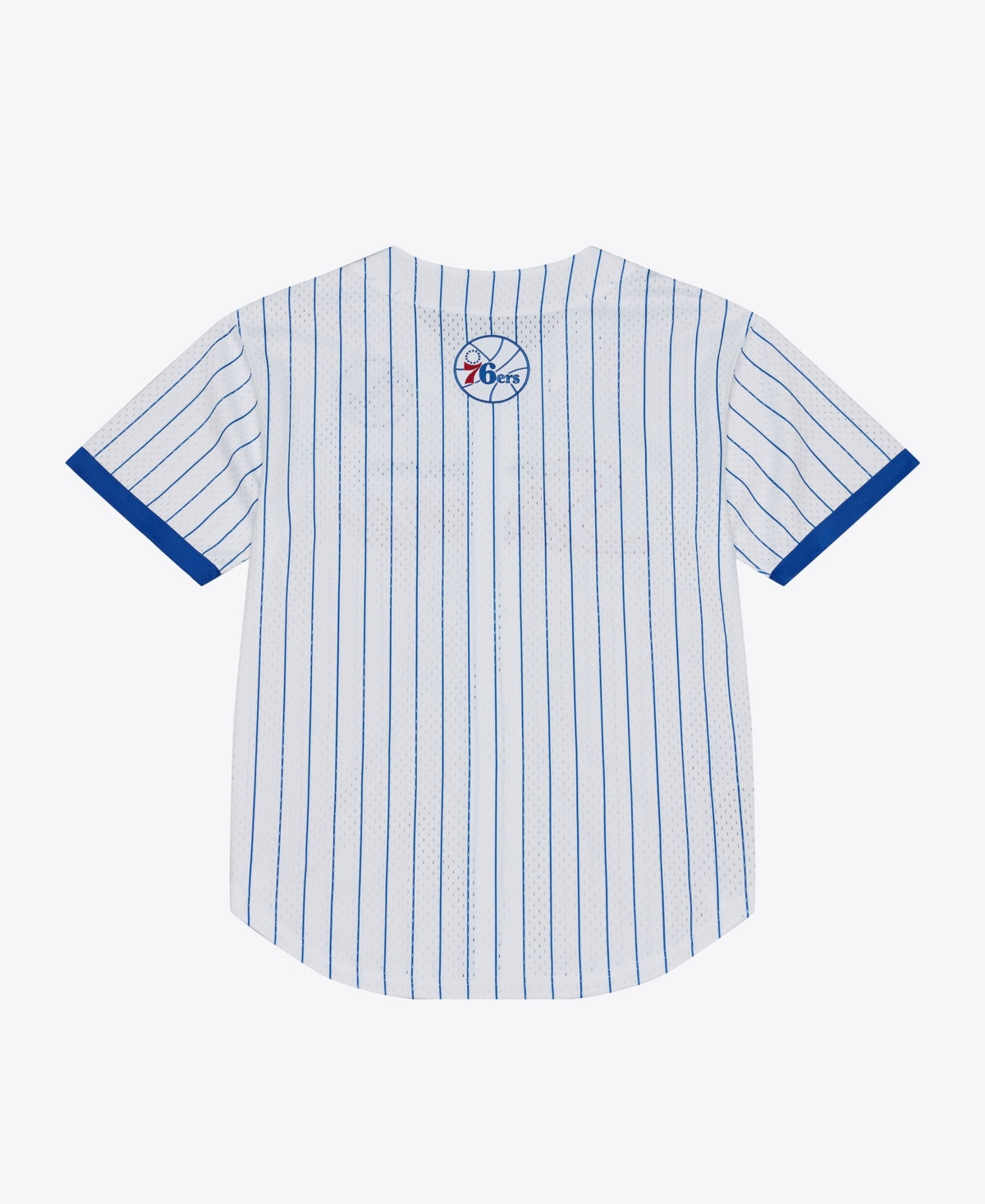 Mitchell & Ness Men's Philadelphia 76ers Hardwood Classics Head Coach Pinstripe Mesh Jersey