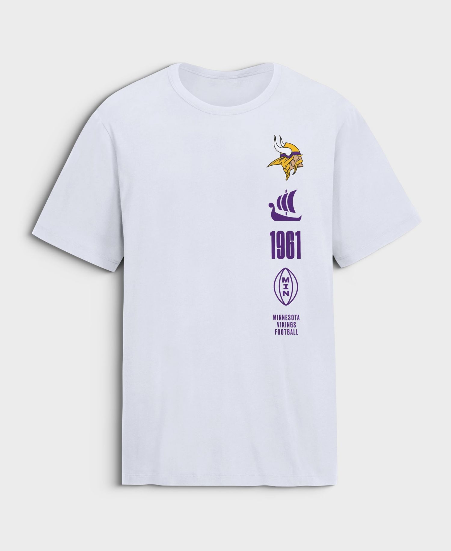 Men's Minnesota Vikings Breaking Tackles Legacy Screen-Printed Graphics T-Shirt