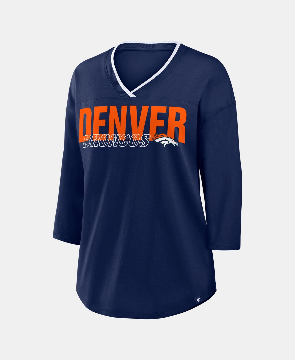 Fanatics Women's Denver Broncos Team First Deceptive Juke 3/4-Sleeve V-Neck T-Shirt