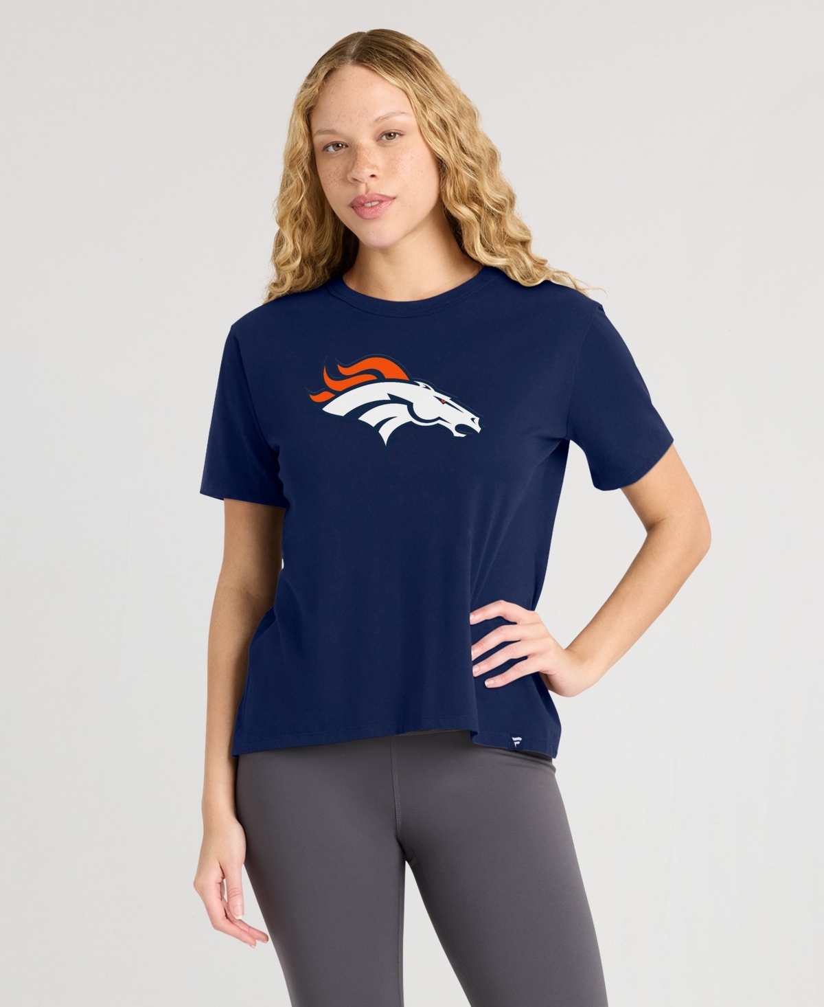 Fanatics Women's Denver Broncos Essential Legacy Screen Print Relaxed-Fit Crewneck T-Shirt