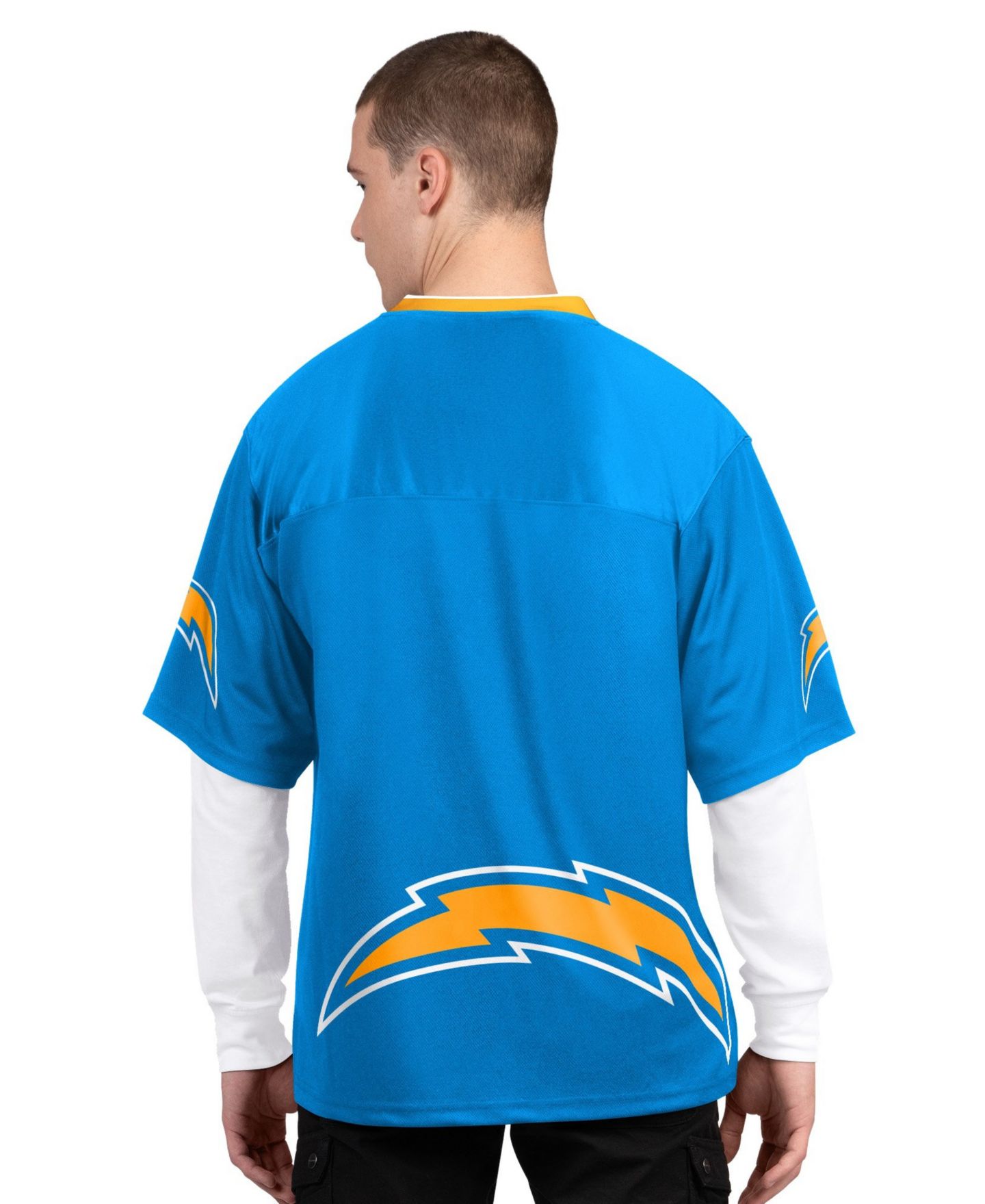 Мужские комплекты Starter Los Angeles Chargers Graphic Short-Sleeve and Long-Sleeve T-Shirt, 2-Piece Set — фото 2