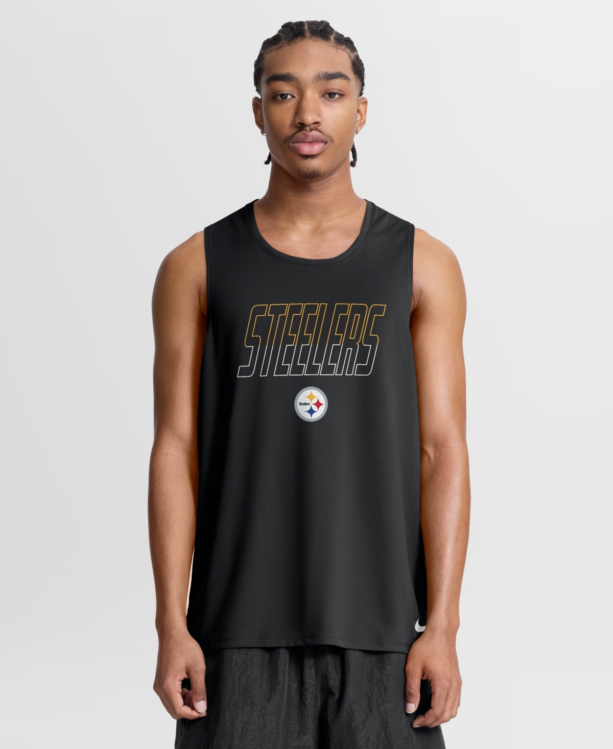 Nike Men's Pittsburgh Steelers Kickoff Miler Dri-fit Sleeveless Tank Top