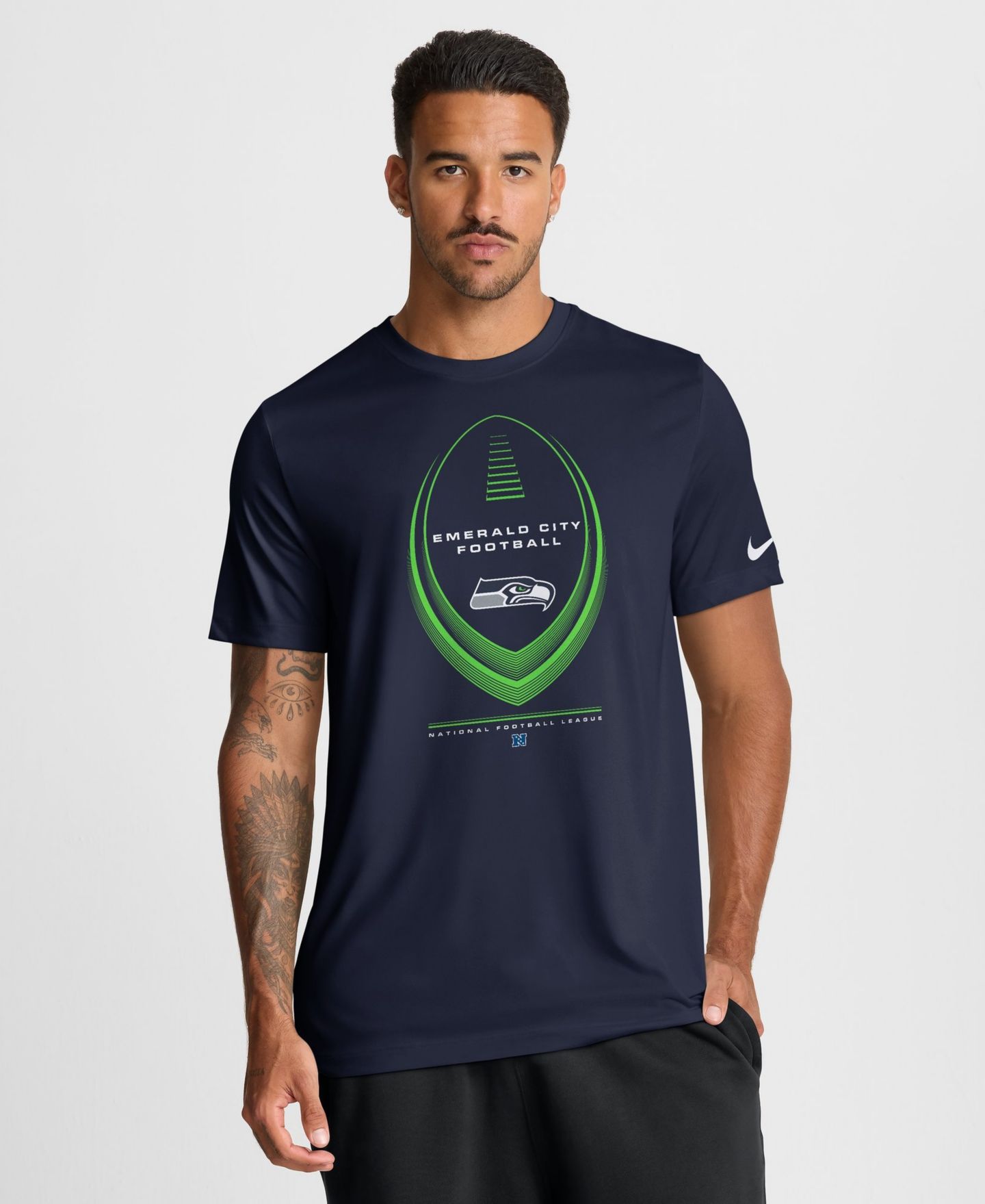 Мужская футболка Nike College Navy Seattle Seahawks Legend Icon Dri-FIT — фото 1