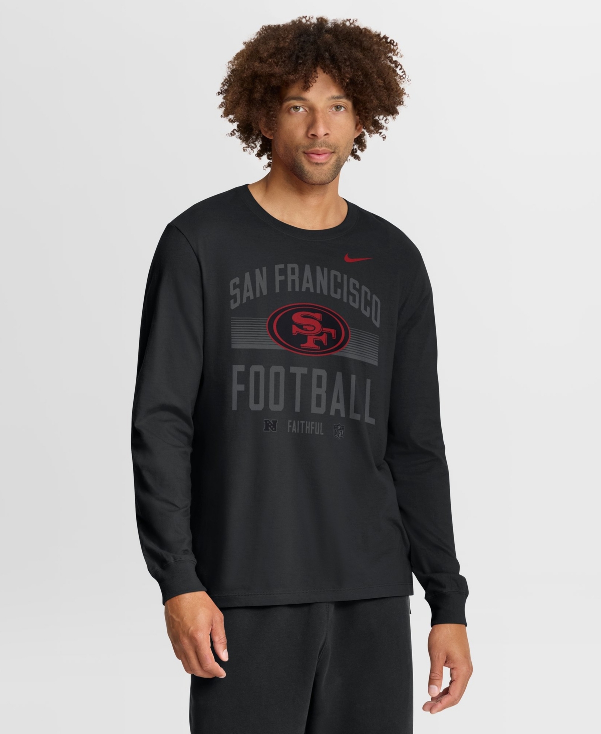 Nike Men's San Francisco 49ers Always Prepared Essential Long-Sleeve Crew Neck T-Shirt