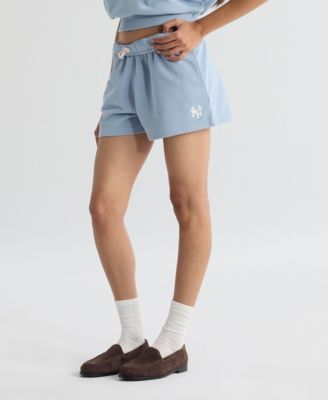 Women's New York Yankees Iconic High-Rise Drawstring Shorts, 3" Inseam