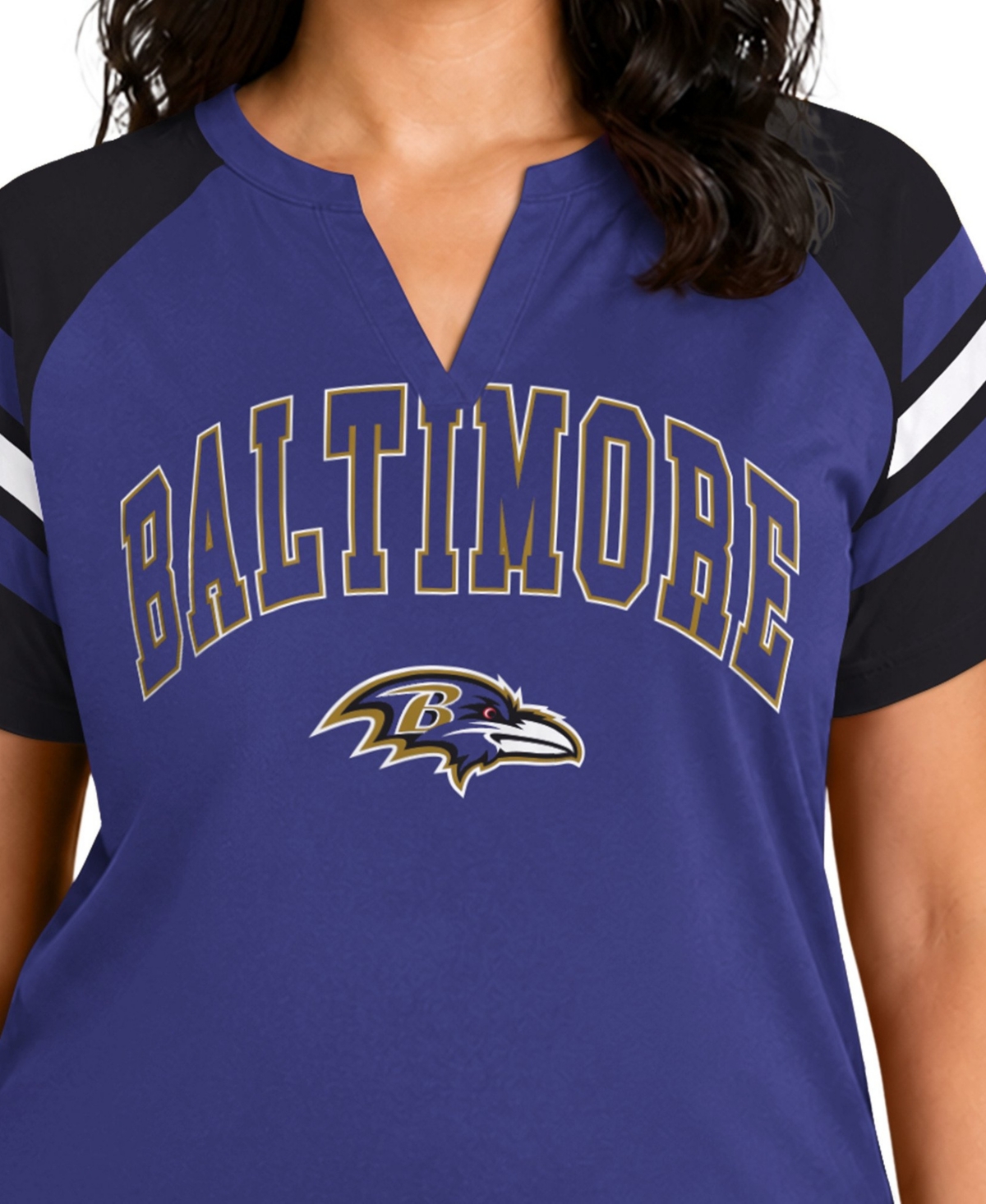 Starter Plus Chicago Bears Game On Notch Neck Raglan T-Shirt