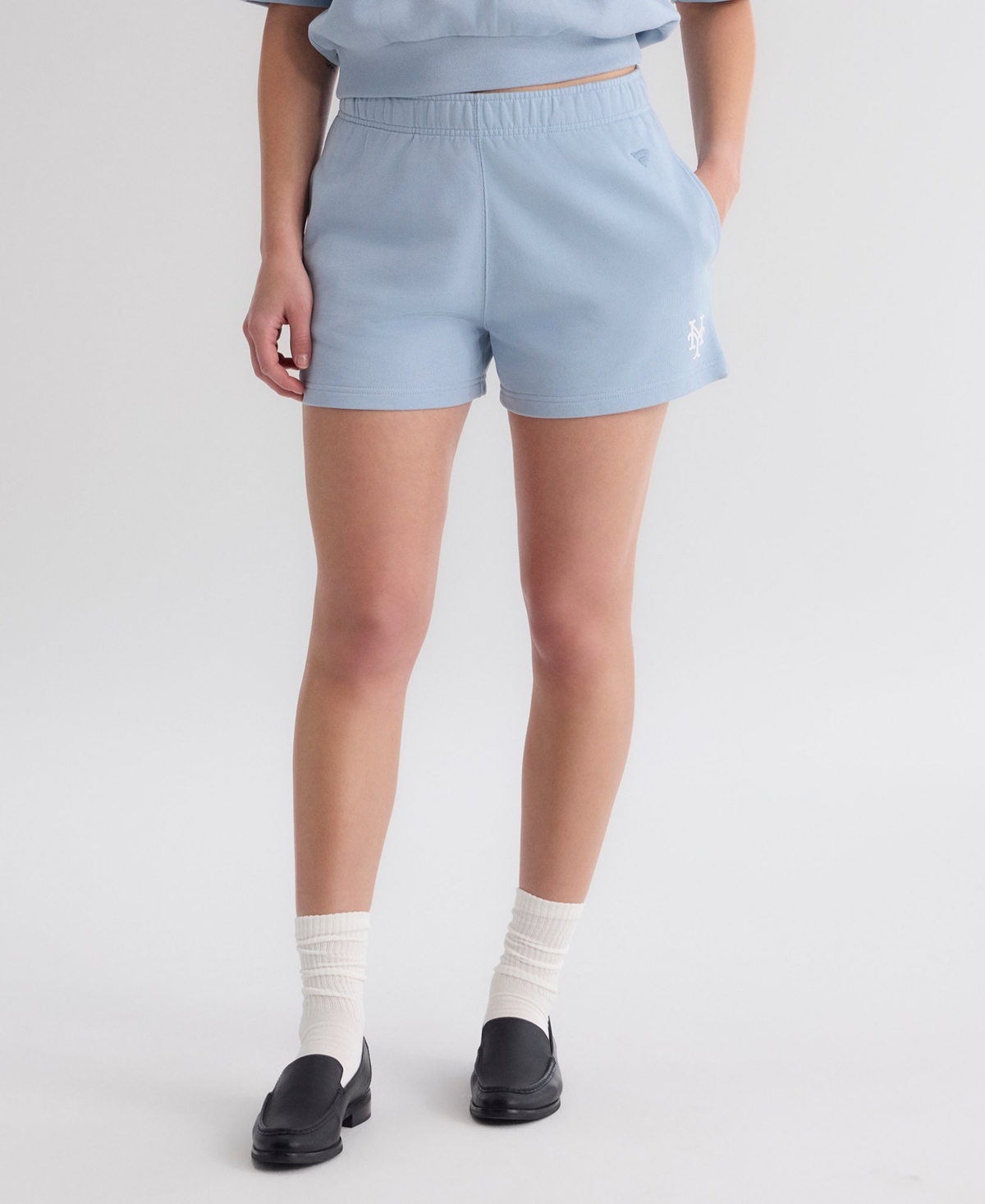 Fanatics Women's Iconic High-Rise Terry Pull-On Shorts, 3" Inseam - Sky Blue