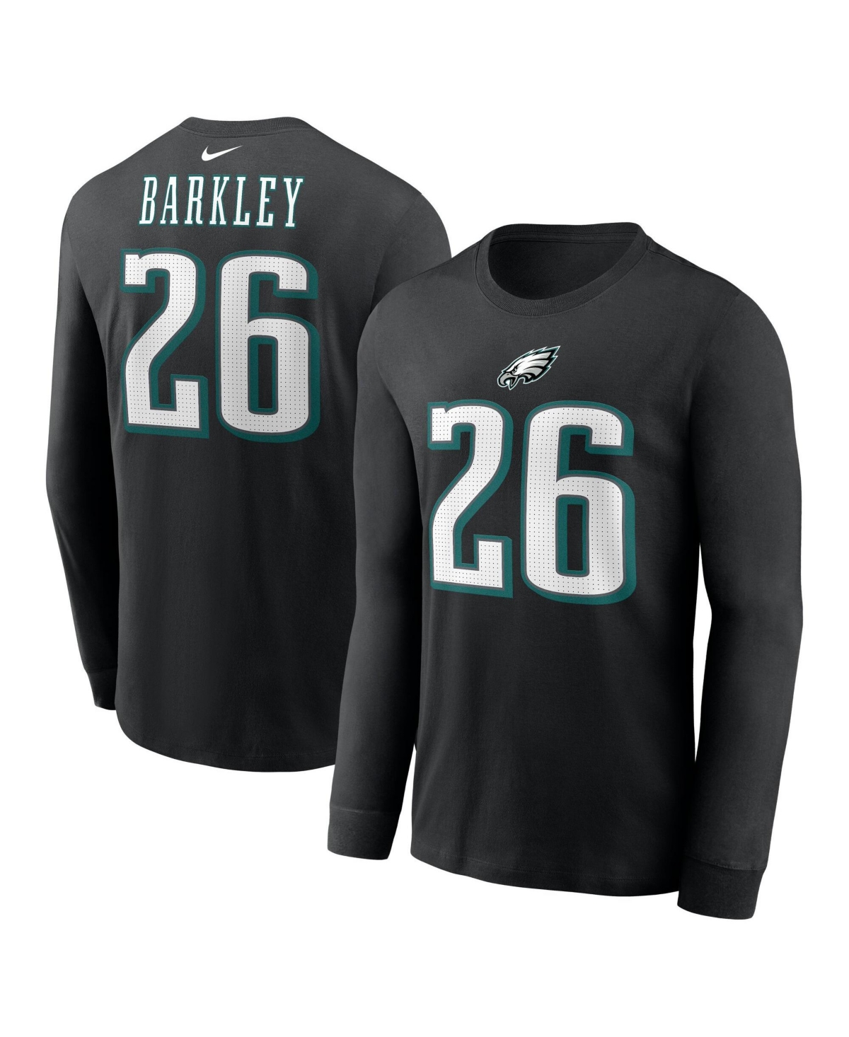 Nike Men's Philadelphia Eagles Saquon Barkley Name & Number Long Sleeve T-Shirt
