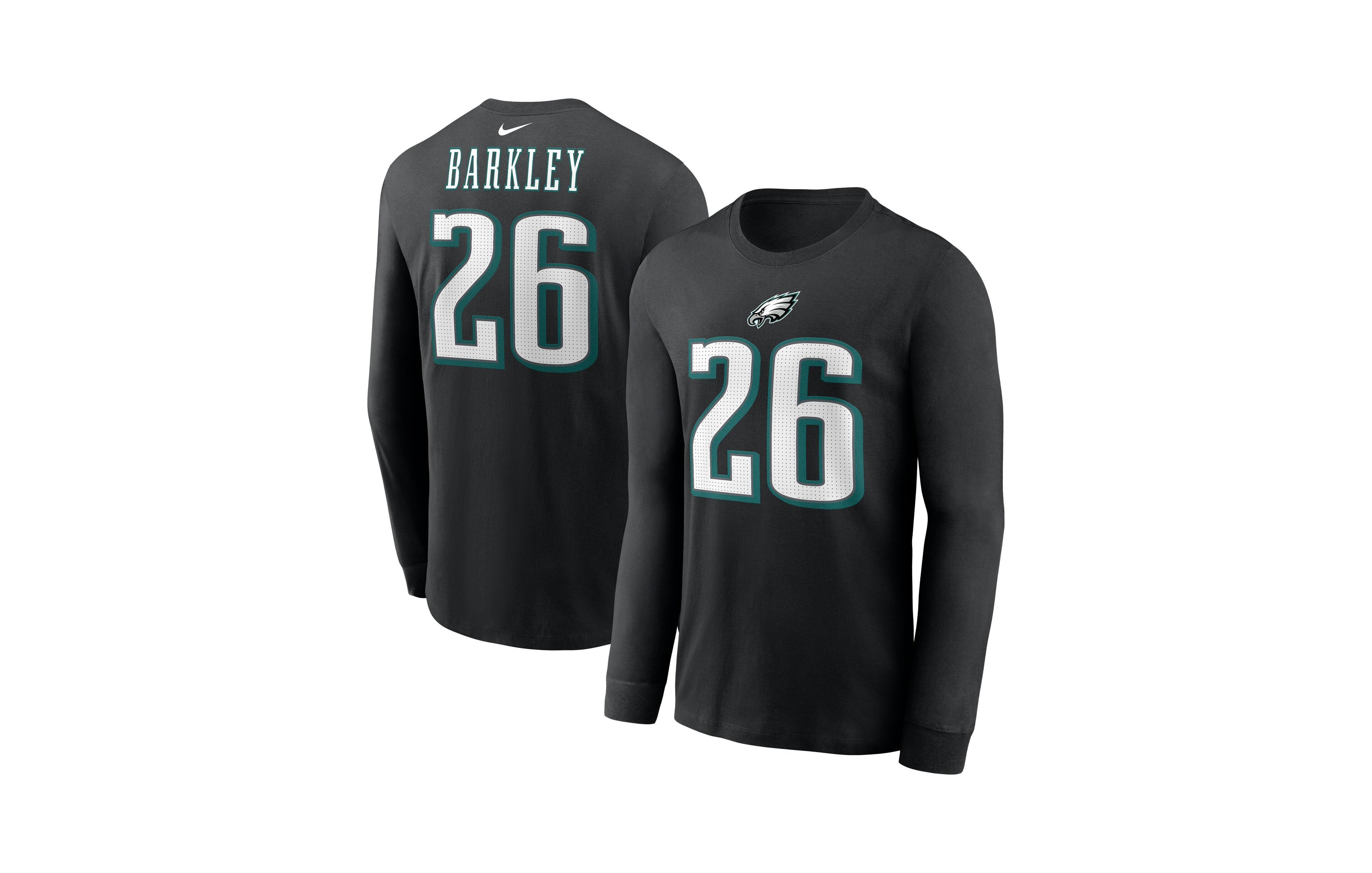 Nike Men's Philadelphia Eagles Saquon Barkley Name & Number Long Sleeve T-Shirt