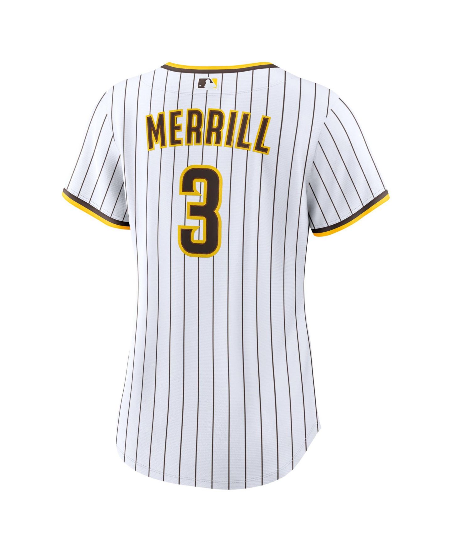 Женский топ Nike San Diego Padres Jackson Merrill Short-Sleeve Replica Home Jersey — фото 5