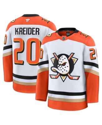 Men's Anaheim Ducks Chris Kreider Away Long-Sleeve Premium Jersey