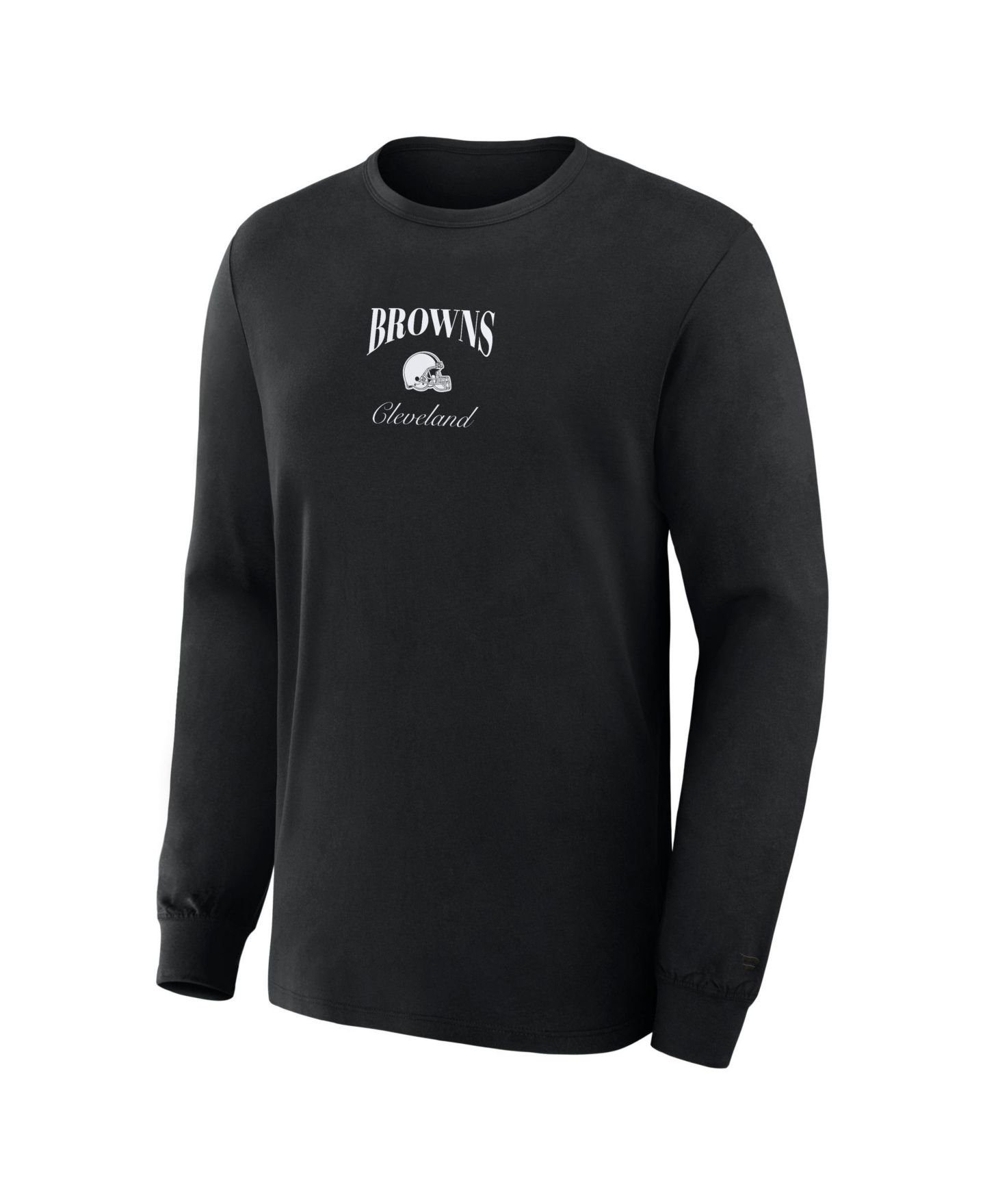 Мужская футболка Fanatics Cleveland Browns Midnight Falls Classic Fit Rib-Knit Cuffs Crewneck Long Sleeve — фото 2