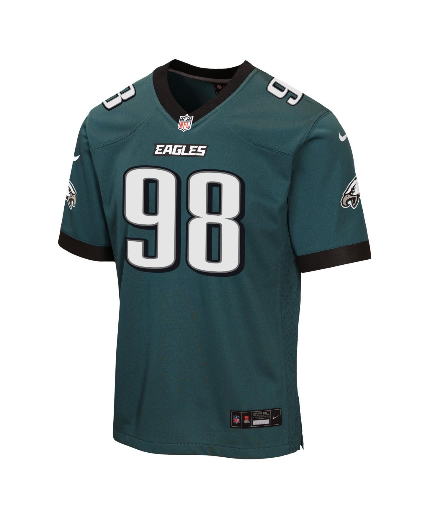 Детское джерси Nike Jalen Carter Philadelphia Eagles Team Game, Midnight Green — фото 2