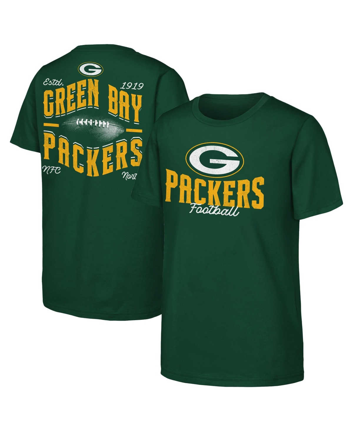 Outerstuff Boys' and Girls' Green Bay Packers Top Pick Crewneck T-Shirt - Green