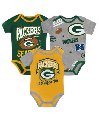 Boys' and Girls' (0-24 Months) Green Bay Packers First Round Pick Cotton Bodysuit, 3-Piece Set