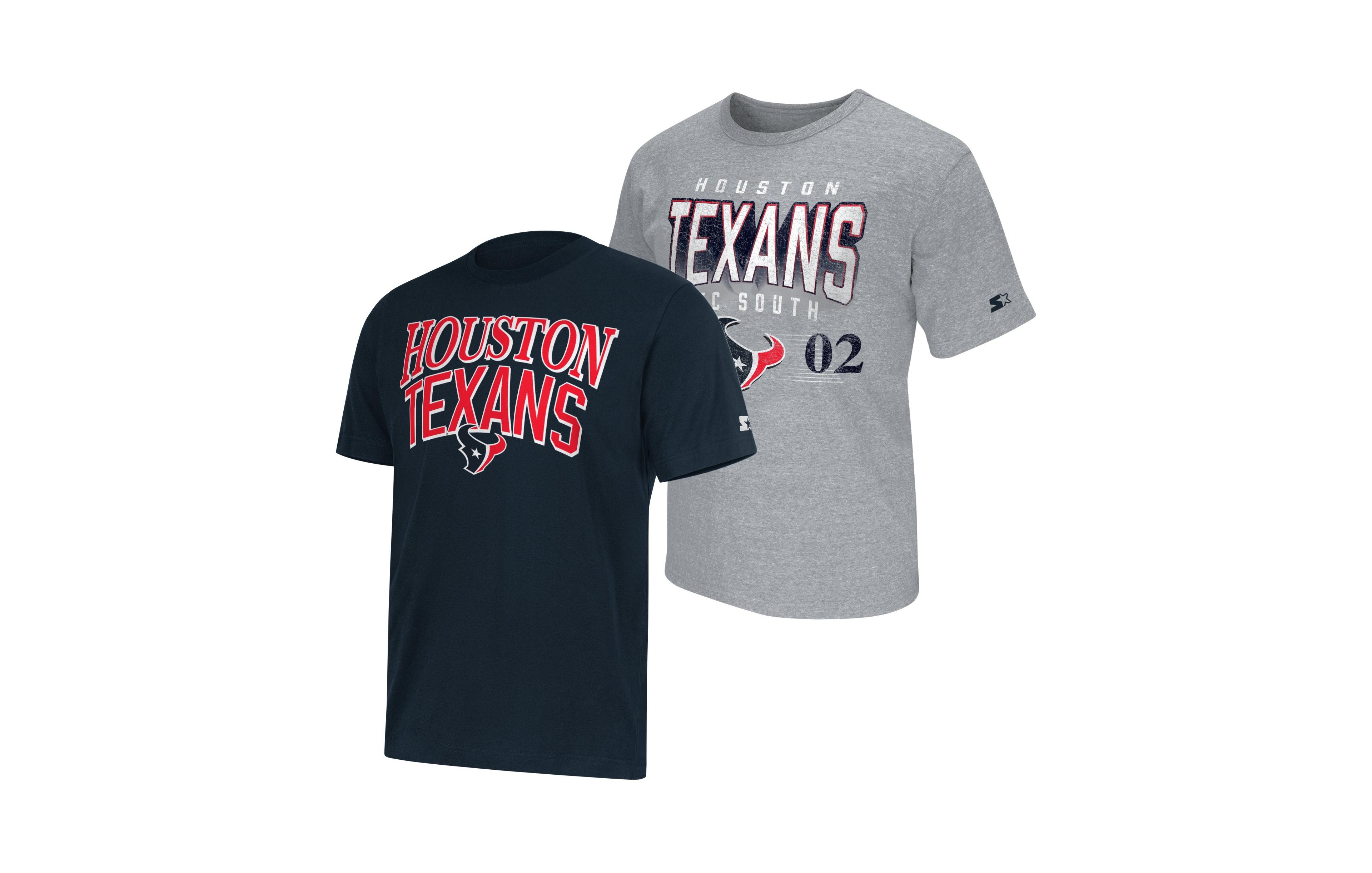 Starter Men's Houston Texans Classic-Fit Crew Neck Logo T-Shirt, 2-Piece Set