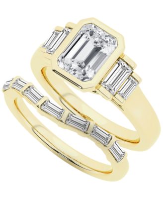 IGI Certified Lab-Grown Diamond Bridal Set (3-1/10 ct. t.w.) in 14k Yellow Gold