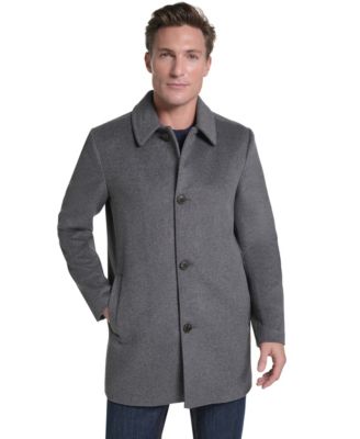 Men's Regular-Fit Cashmere-Wool Blend Single-Breasted Car Coat