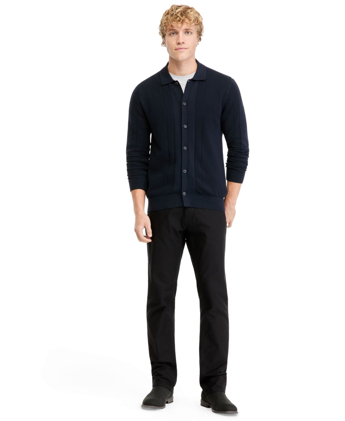 Мужской свитер Rodd & Gunn Quinns Flat Long-Sleeve Knit, цвет: Тёмно-синий — фото 2