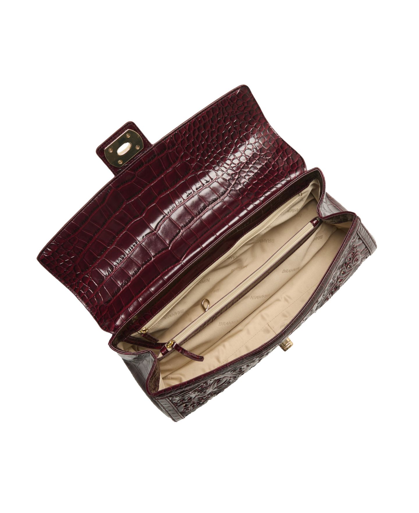 Женская сумка Brahmin Dayan Marymere Medium Leather Satchel, цвет: Тёмно-бордовый — фото 4