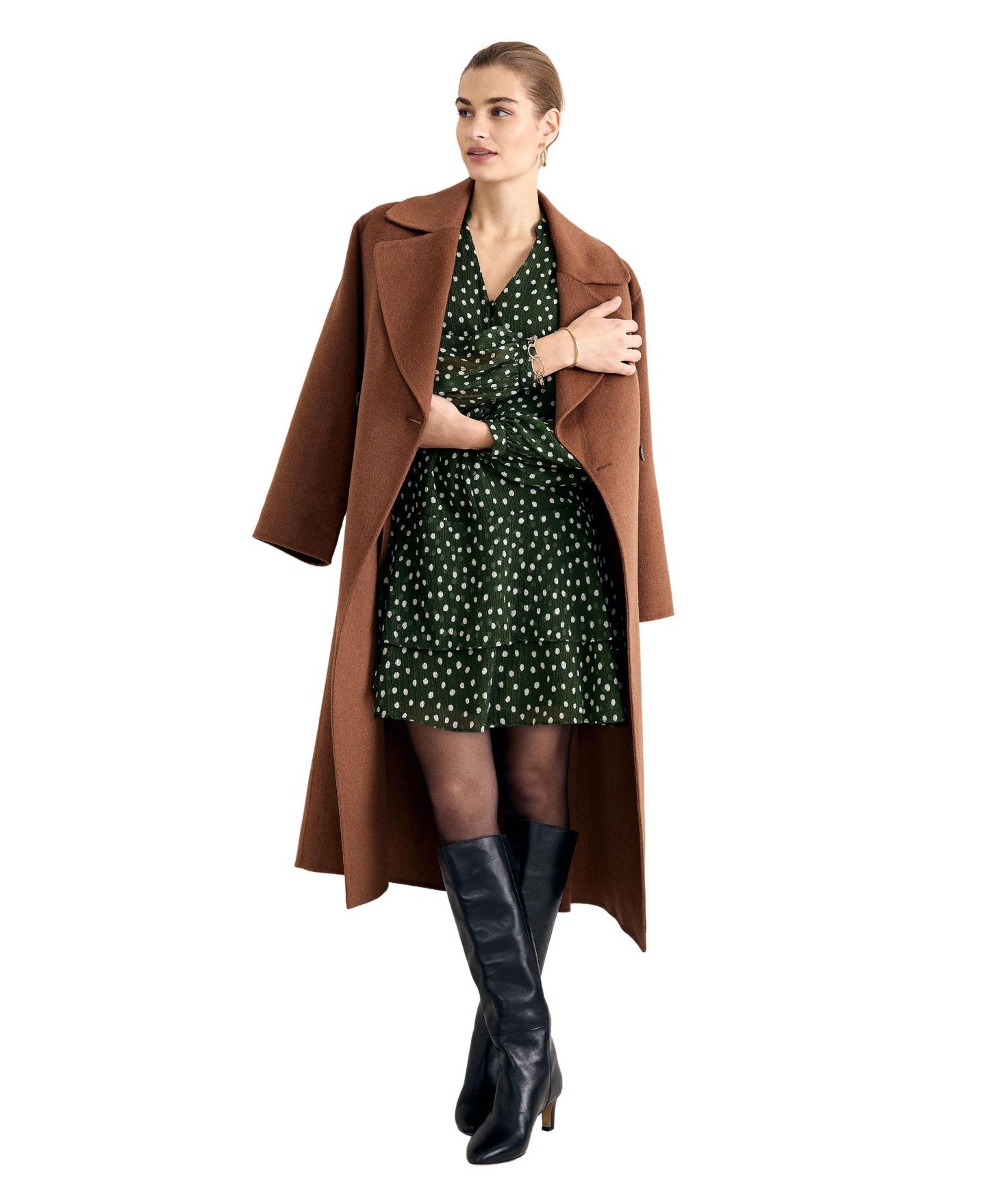 Женское платье Phase Eight Alma Tiered Ruffle Long-Sleeve, цвет: Зелёный — фото 6