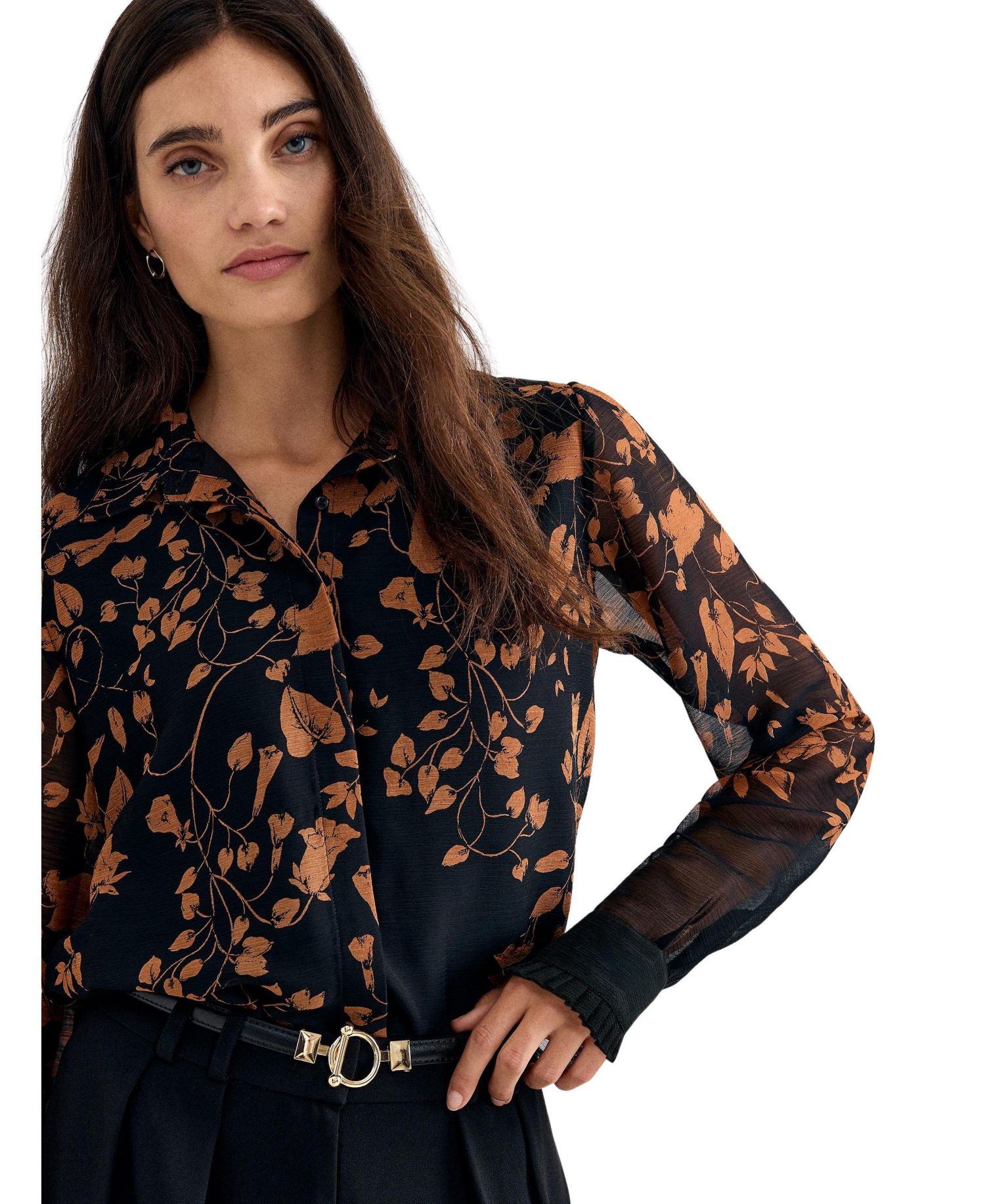 Women's Clenence Floral Sheer Blouse