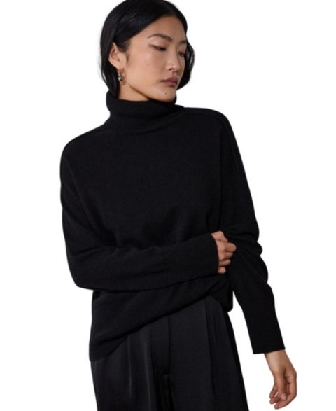 Женский свитер Whistles Cashmere Turtleneck, цвет: Чёрный