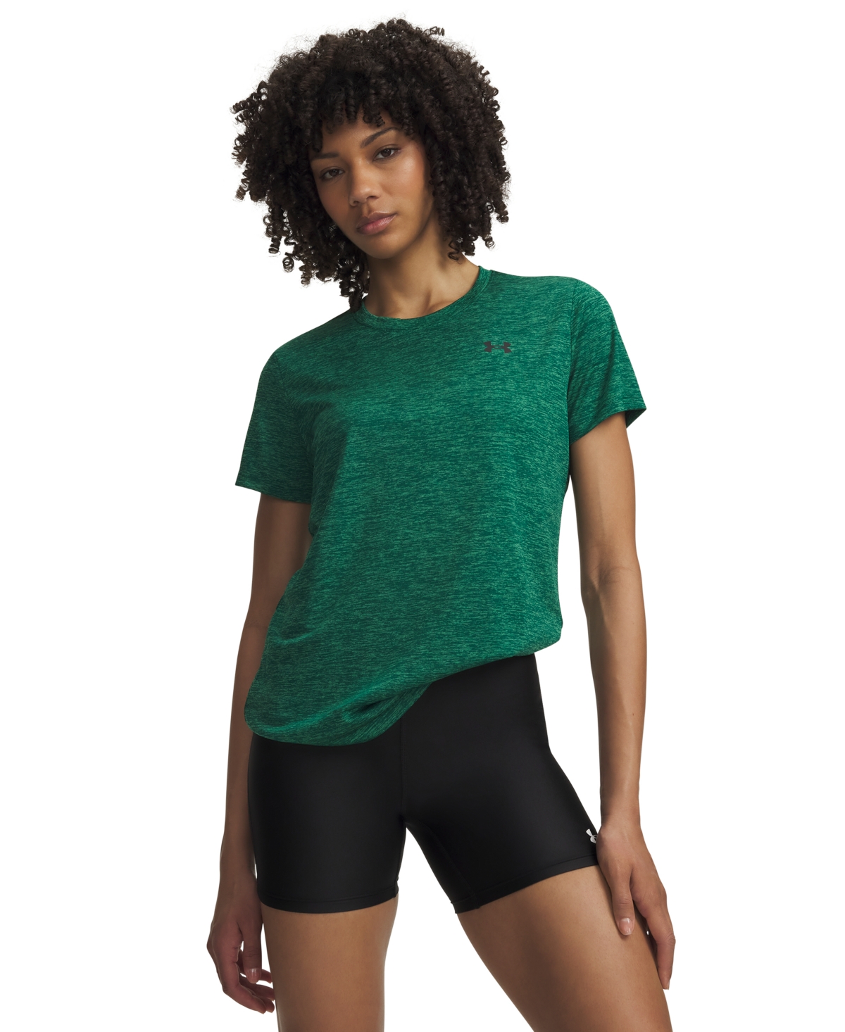 Under Armour Women's Tech Twist Short-Sleeve Top - Campus Ivy/Black