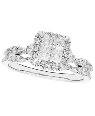 Diamond Halo Bridal Set (3/4 ct. t.w.) in 14k White Gold