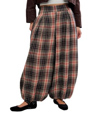 Women's Moonflower Plaid Balloon Pants